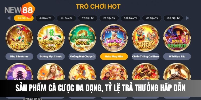 Sản phẩm cá cược đa dạng, tỷ lệ trả thưởng hấp dẫn